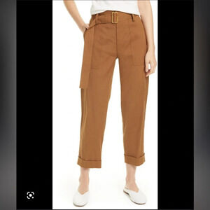 Vince Belted Linen Blend Pants, size XS